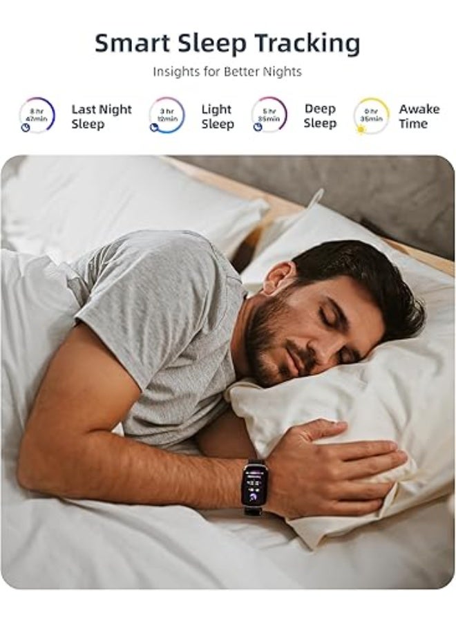 Parsonver Fitness Watch for Men Women Answer/Make Calls, 1.57" HD Screen Smart Watch with 24/7 Heart Rate, Sleep Monitor, IP68 Waterproof Activity Tracker with 110+ Sports, Pedometer, Calories, Black - Image 3